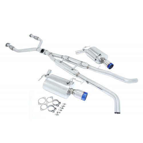 Manzo Catback Infiniti G35 4dr 07-08, G37 4dr 09-13 Blue Tips with Y-Pipe (AWD/RWD)