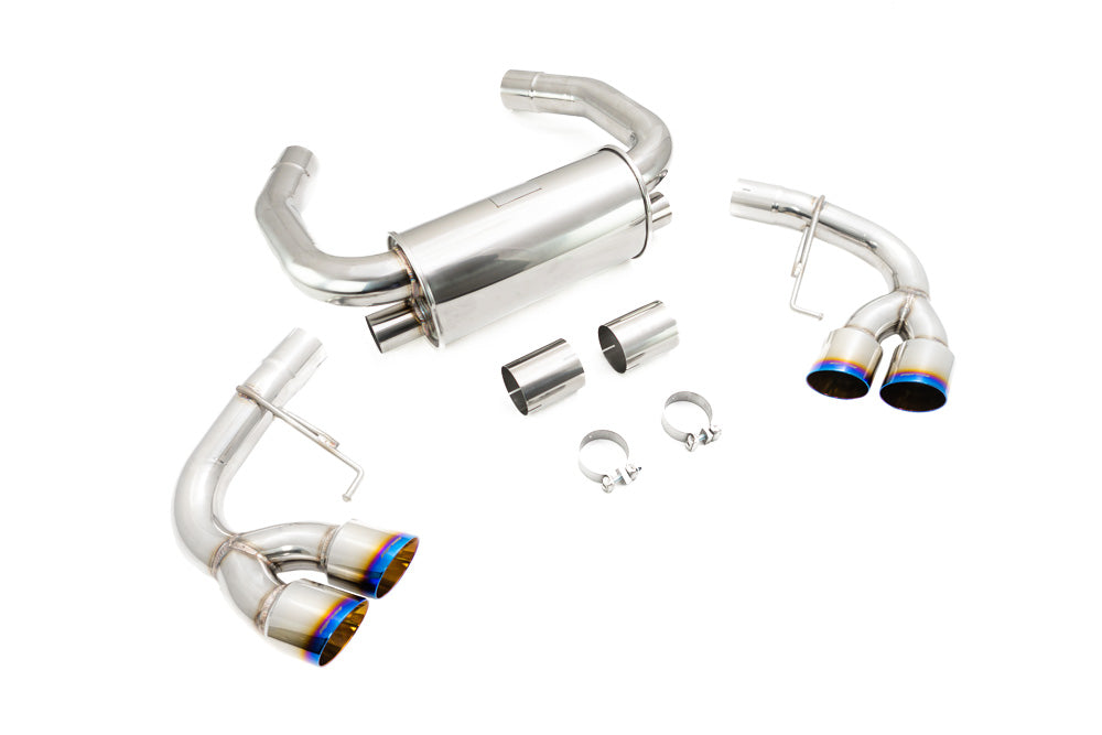 Megan Racing BMW M5 F90 17+ Supremo Axle Back Exhaust Blue Rolled Tips