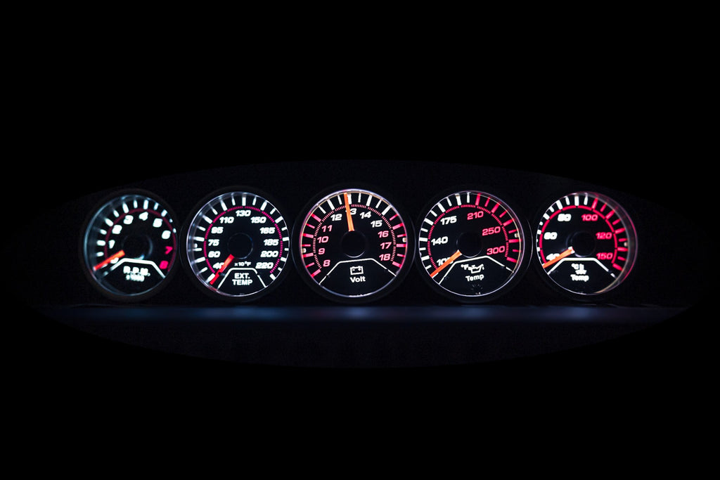 Megan Racing Version 1 - black face - METER GAUGE EXHAUST GAS TEMP 52MM