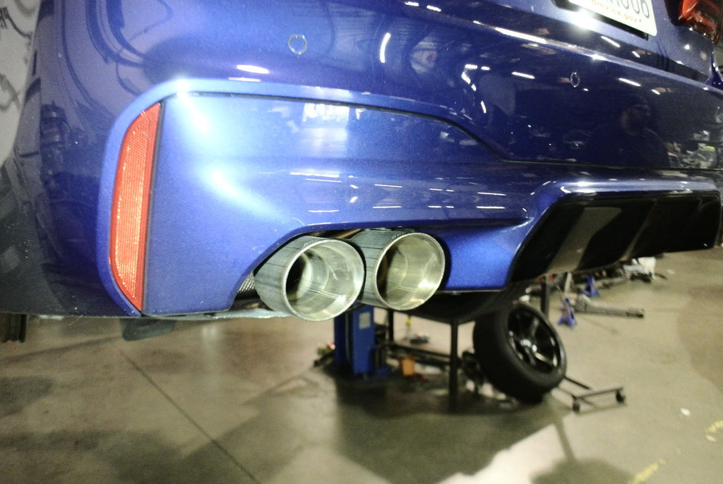 Megan Racing BMW M5 F90 17+ Supremo Axle Back Exhaust Black Chrome Tips $886