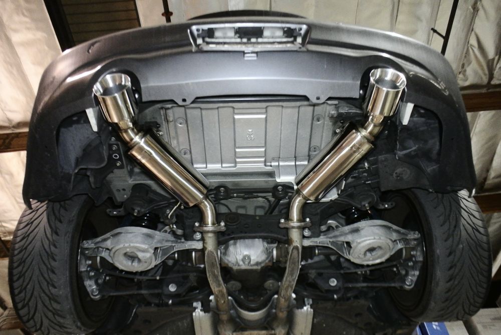 Megan Racing Infiniti G37 coupe 08-13 / Q60 14-15 Dual Canister Axleback Exhaust Blue Tips COUPE ONLY (EXC Convertible)