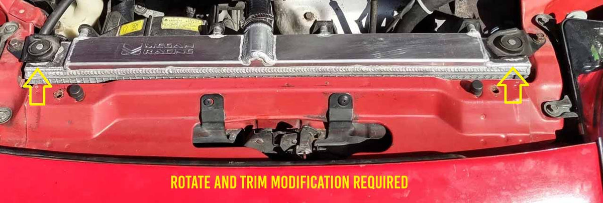 Megan Racing Radiator 3000GT VR4, 2 ROW, (MT only) (TRIM UPPER BRACKET MOUNTS)