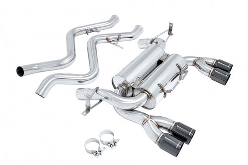 Megan Racing Axle Back Exhaust BMW M3 E92 2008-2013 (Do not fit E93 M3 Convertible), Black Chrome Tips