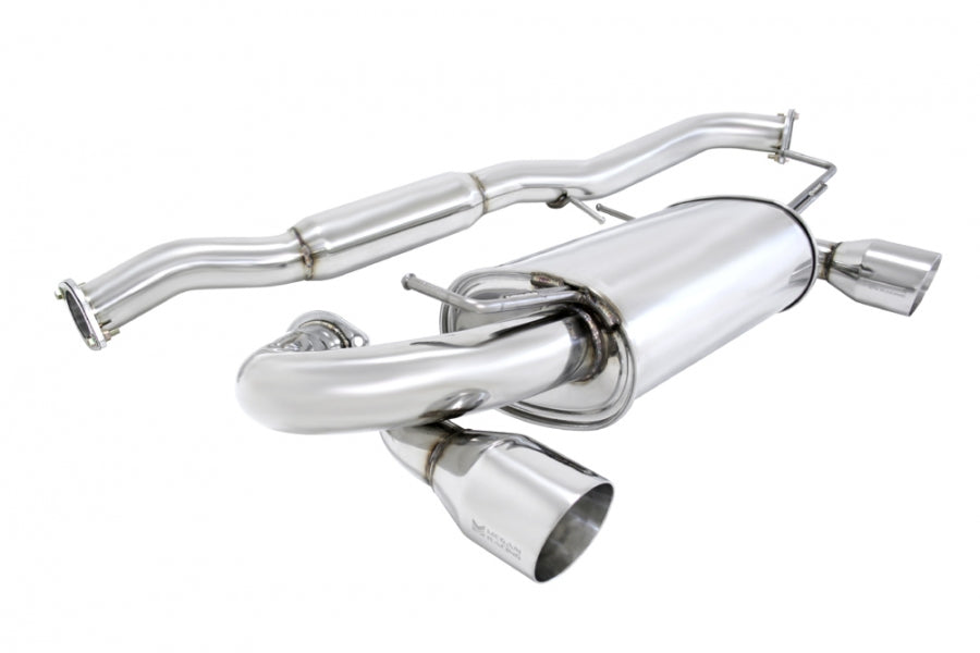 Megan Racing Stainless Steel Cat-back Exhaust System, Nissan 350Z/G35, Dual 4" Stainless Roll Tips (OVERSIZED TRIM BOX)