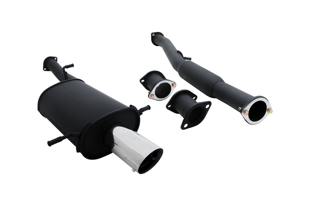 Megan Racing Stainless Steel Cat-back Exhaust System, WRX STI 02-06, OEB 3 Pipe Black w/polish 4" Tip with 2.5" adapter