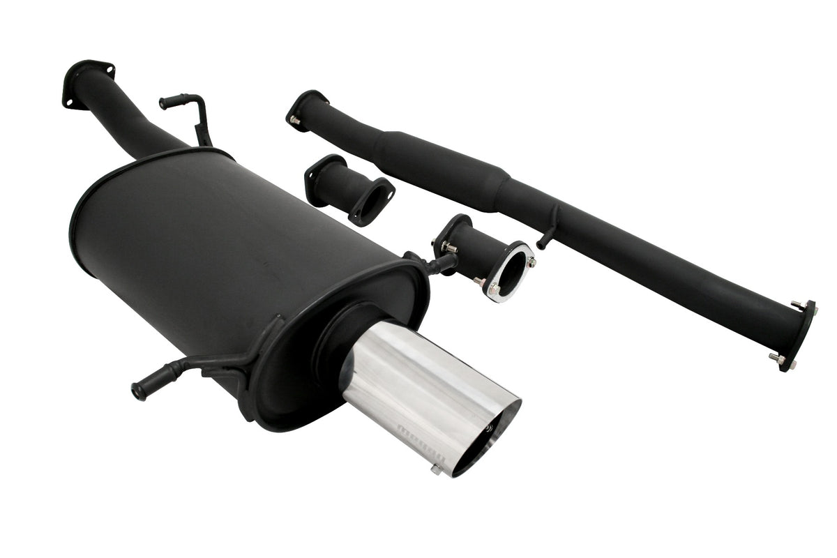 Megan Racing Stainless Steel Cat-back Exhaust System, WRX STI 02-06, OEB 3 Pipe Black w/polish 4" Tip with 2.5" adapter