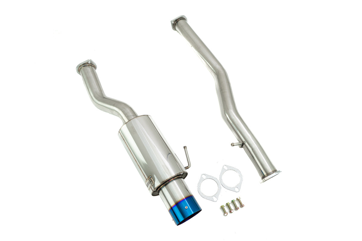 Megan Racing Cat-Back Exhaust, 350Z 03-08, 3" Drift Spec Blue tips, (G35 EXTENDED PIPE)