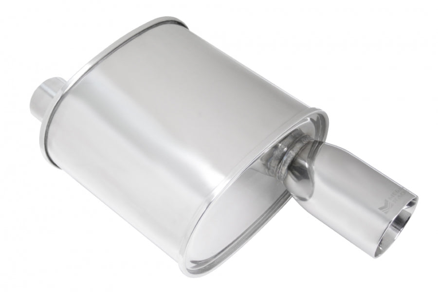 Megan Racing Universal muffler 2.5" Pipe 3.5" Single Stainless Roll Tip (offset piping)