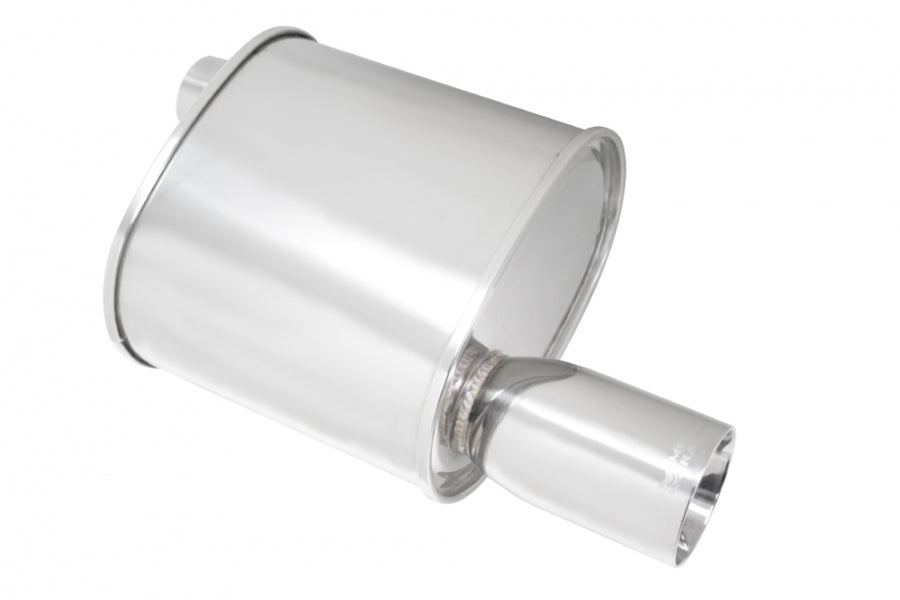 Megan Racing Universal muffler 2.5" Pipe 3.5" Single Stainless Roll Tip (offset piping)