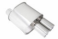 Megan Racing Universal muffler 3" Pipe 3" Dual Stainless Roll Tips (offset piping)