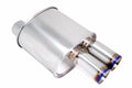Megan Racing Universal muffler 3" Pipe 3" Dual Burnt Roll Tips (offset piping)