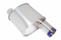 Megan Racing Universal muffler 3" Pipe 3.5" Single Burnt Roll Tip (offset piping)