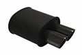 Megan Racing Universal muffler Black Coated 2.5" Inlet with Dual 3.5" Black Chrome Tip
