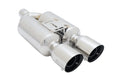Megan Racing Dual 4" tips, 2.25" inlet, total length 24" and body width 10"