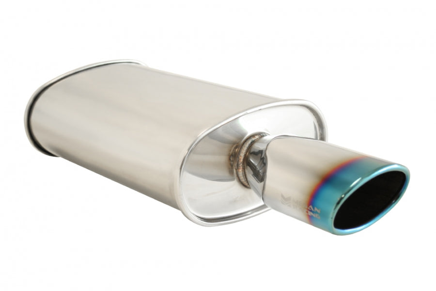 Megan Racing 2.5" Inlet 4.5"x3" SINGLE Oval BURNTStainless Steel Tip