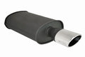 Megan Racing 2.5" Inlet 4.5"x3" SINGLE Oval BURNTStainless Steel Tip, Black Canister