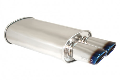 Megan Racing 2.5" Inlet 3.5"x2.5" Dual Oval BURNT Stainless Steel Tips
