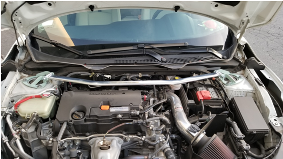 Megan Racing Honda Civic 16-21 1 piece Racing Spec front strut bar FU (EXC TYPE R and Hatchback)