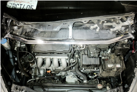 Megan Racing Race Spec Bar Honda Fit 09-14 Front Upper 1 piece racing style Front Strut Bar