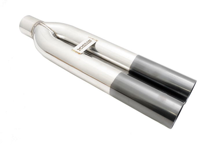 Megan Racing Universal Muffler Delete Dual 3" Black Chrome Straight Tips