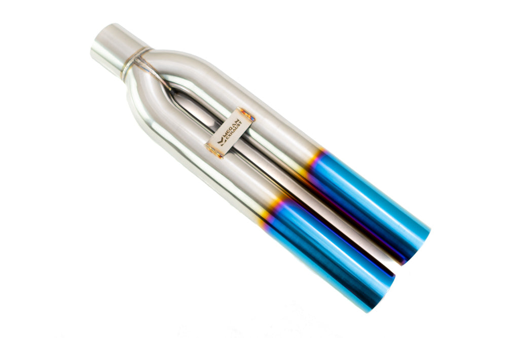 Megan Racing universal muffler delete tips Dual 3" Straight design burnt blue tips