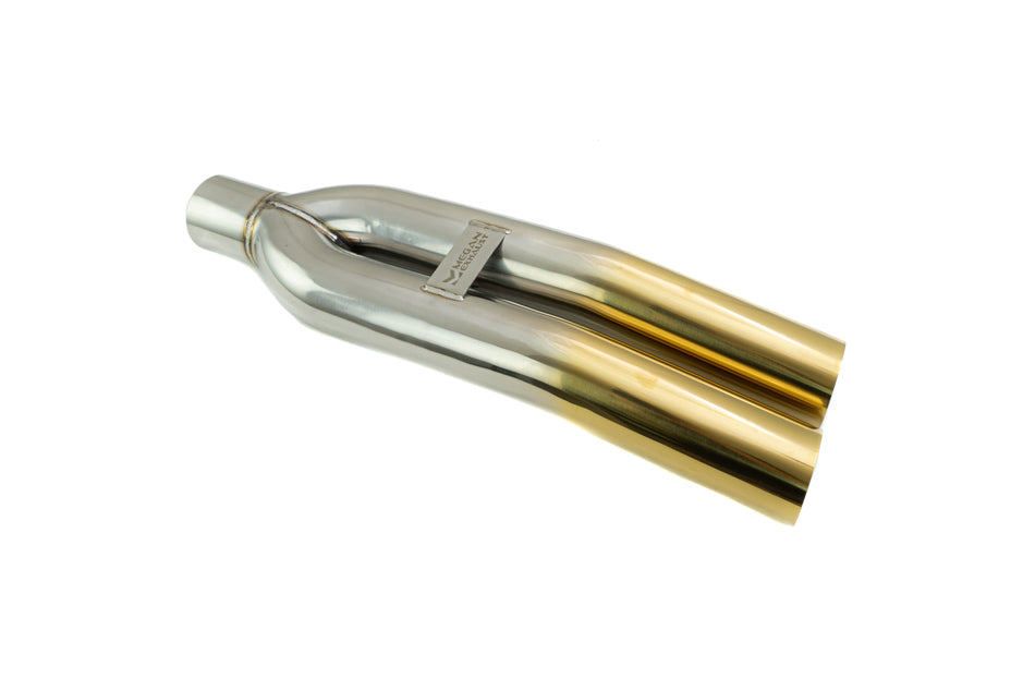 Megan Racing universal muffler delete tips Dual 3" angled design Gold