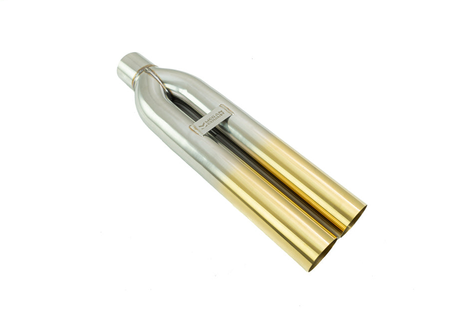 Megan Racing universal muffler delete tips Dual 3" Straight design Gold