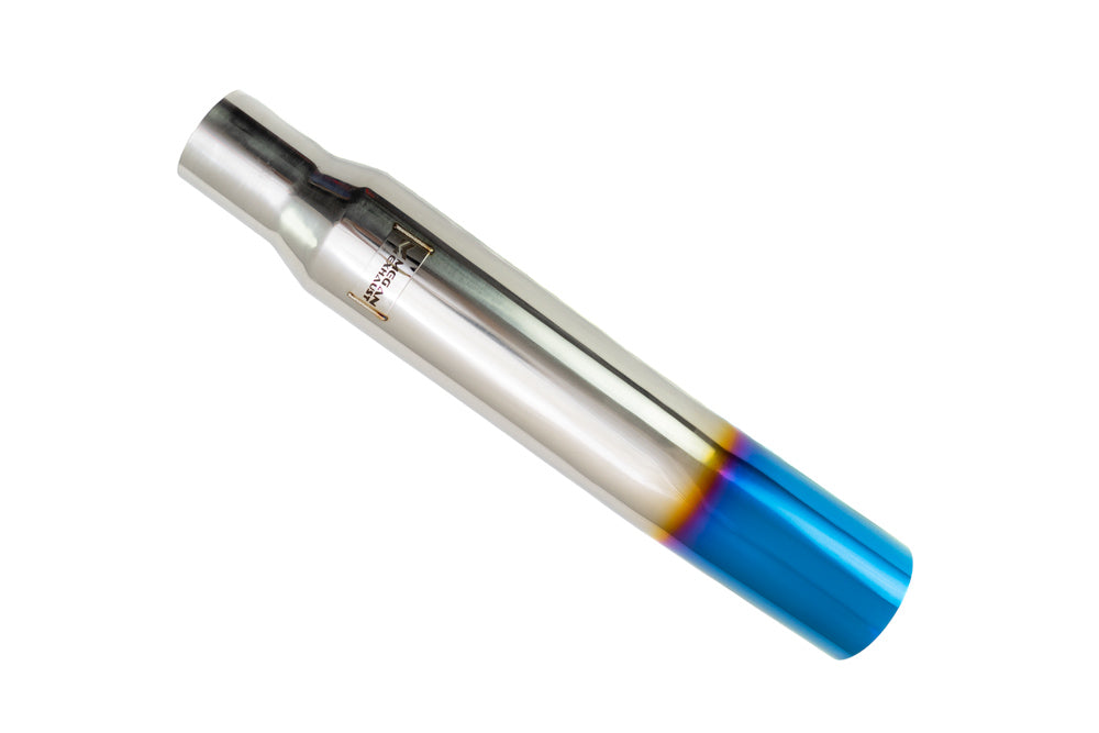 Megan Racing Universal Muffler Delete Single 4" Burnt Blue Angled Tip